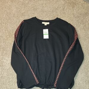Michael Kors Black Sweatshirt with Red Accents
